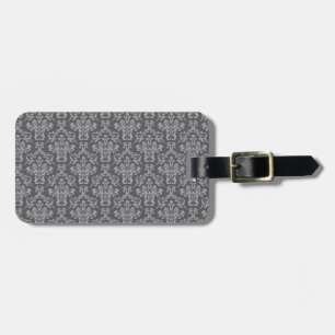 Damask in Grau Gepäckanhänger