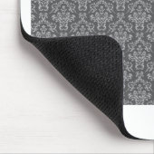 Damask in Grau Mousepad (Ecke)