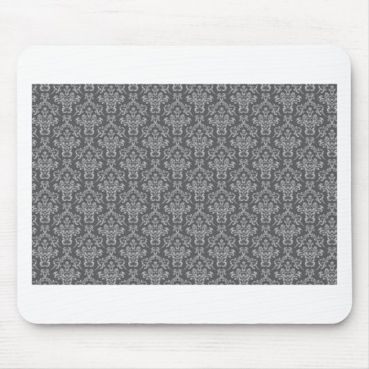 Damask in Grau Mousepad (Vorne)