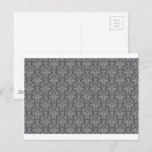 Damask in Grau Postkarte (Vorne/Hinten)