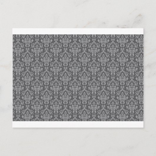 Damask in Grau Postkarte (Vorderseite)