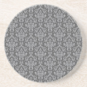 Damask in Grau Sandstein Untersetzer
