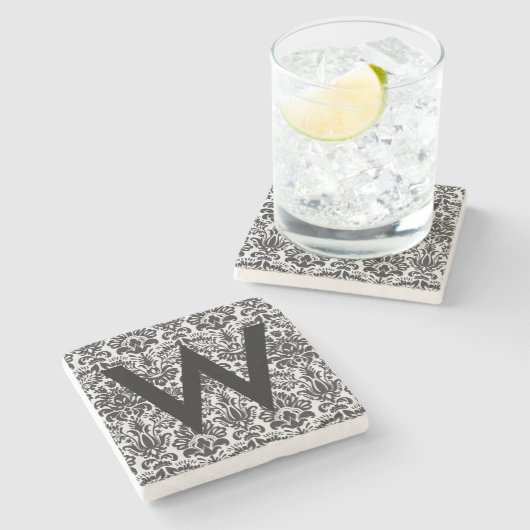 Damask Initial Steinuntersetzer (Seitenansicht)