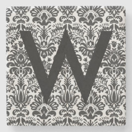 Damask Initial Steinuntersetzer