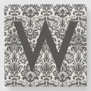 Damask Initial Steinuntersetzer