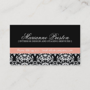 Damask Interior Designer Business Card Visitenkarte