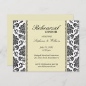 Damask Ivory Probe Dinner Card Einladung (Vorne/Hinten)