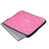 Damask "Kangaroo Paw" mit dem Namen "Pink Laptop c Laptopschutzhülle (Vorne Knopf)