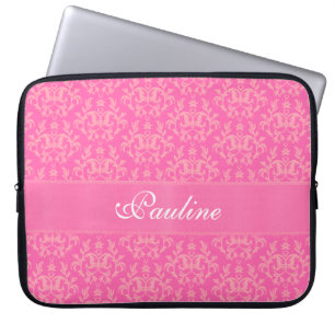 Damask "Kangaroo Paw" mit dem Namen "Pink Laptop c Laptopschutzhülle