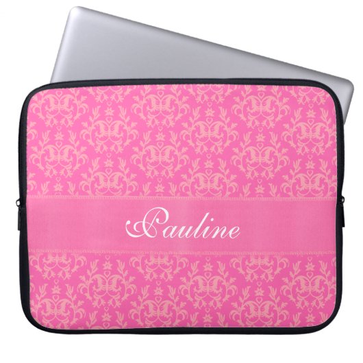 Damask "Kangaroo Paw" mit dem Namen "Pink Laptop c Laptopschutzhülle (Vorderseite)