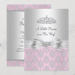 Damask Kleine Prinzessin Baby Shower Einladung