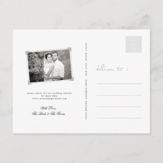 Damask Lace Sorbet Save the Date Foto Postkarte (Rückseite)