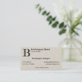 Damask Letter B - Schwarz Visitenkarte (Stehend Vorderseite)