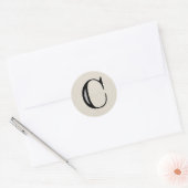 Damask Letter C - Schwarz Runder Aufkleber (Umschlag)