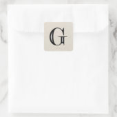 Damask Letter G - Black Quadratischer Aufkleber (Tasche)