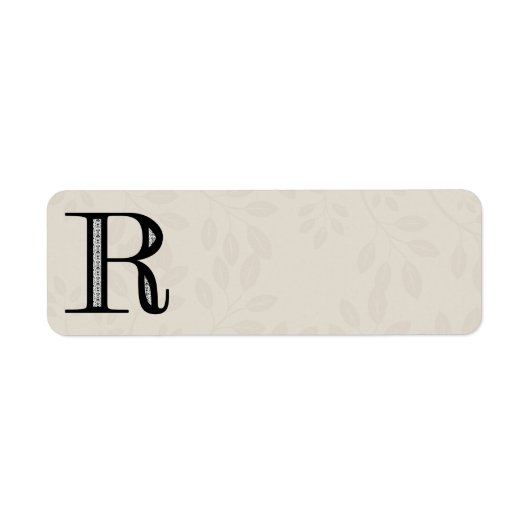 Damask Letter R - Schwarz (Vorne)