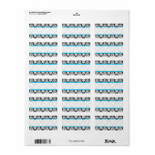 Damask Light Blue Address Labels Adressaufkleber (Vorne)