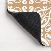 Damask - Light Brown & White Mousepad (Ecke)