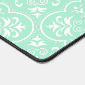 Damask Light Minze Green Designer farbig Schreibtischunterlage (Ecke)
