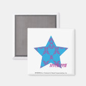 Damask Lila-Aqua 2 Magnet (Vorderseite/Rückseite)