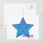 Damask Lila-Aqua 2 Postkarte (Vorne/Hinten)