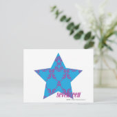 Damask Lila-Aqua 2 Postkarte (Stehend Vorderseite)