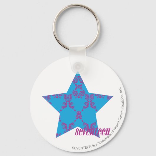 Damask Lila-Aqua 2 Schlüsselanhänger (Vorderseite)