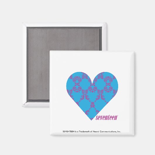 Damask Lila-Aqua 3 Magnet (Vorderseite/Rückseite)