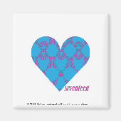 Damask Lila-Aqua 3 Magnet (Vorne)