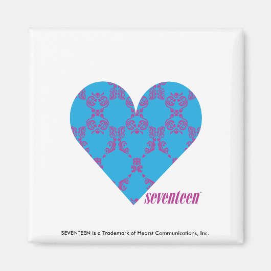 Damask Lila-Aqua 3 Magnet (Vorne)