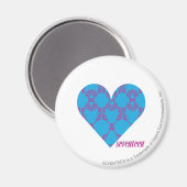 Damask Lila-Aqua 3 Magnet (Vorderseite/Rückseite)