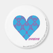 Damask Lila-Aqua 3 Magnet (Vorne)