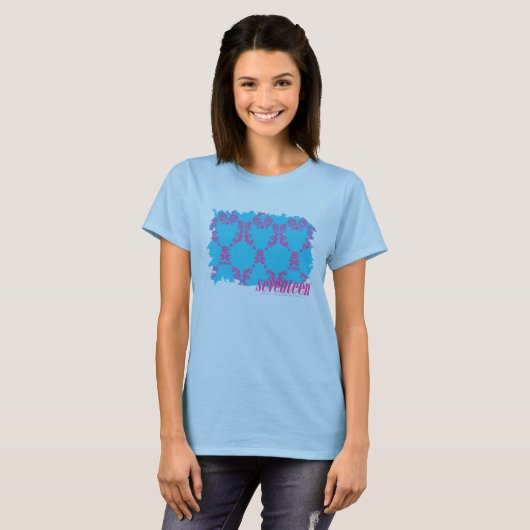 Damask Lila-Aqua 4 T-Shirt (Vorne ganz)