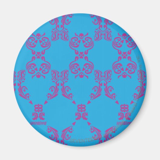 Damask Lila-Aqua Magnet (Vorne)