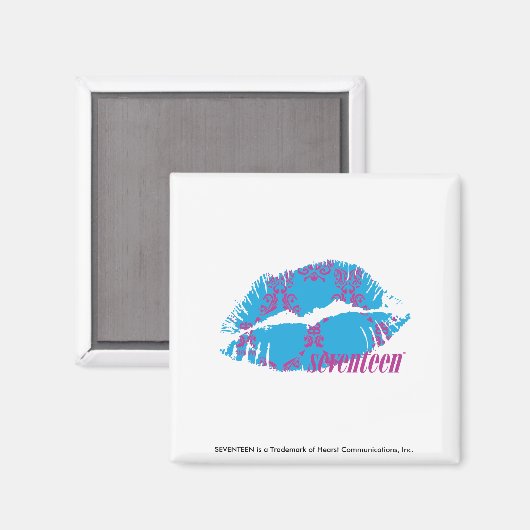 Damask Lila-Aqua Magnet (Vorderseite/Rückseite)