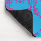 Damask Lila-Aqua Mousepad (Ecke)
