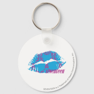 Damask Lila-Aqua Schlüsselanhänger