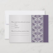 Damask lila auf Silberhochzeit-Jubiläum UAWG RSVP Karte (Rückseite)