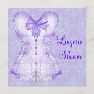 Damask Lila Corset Lingerie Brautparty Einladung