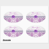 Damask lila, Edelsteinbild Danke Sticker (Blatt)