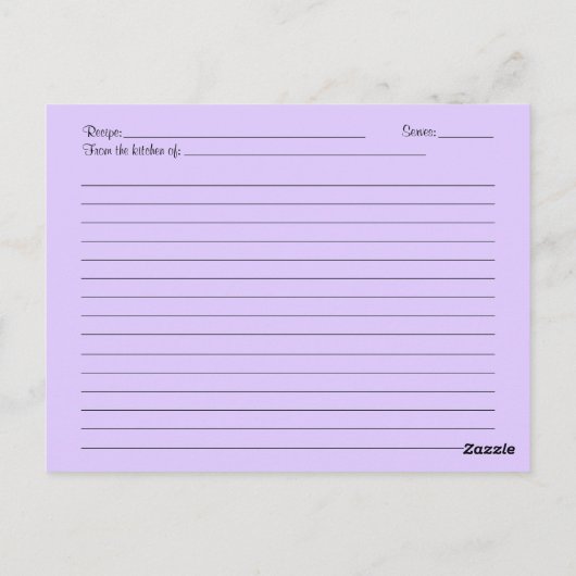 Damask Lila Gerber Rezept Card für die Braut Postkarte (Rückseite)