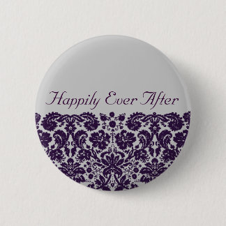 Damask Lila Hochzeit Button