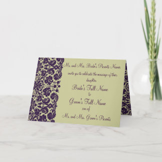 Damask Lila Hochzeitseinladung Einladung