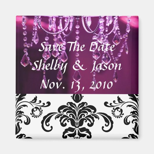 Damask lila Kronleuchter, Rett The Da... Magnet (Vorne)