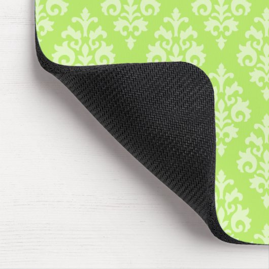 Damask Lime Green Pattern Mousepad (Ecke)