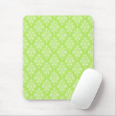 Damask Lime Green Pattern Mousepad (Mit Mouse)