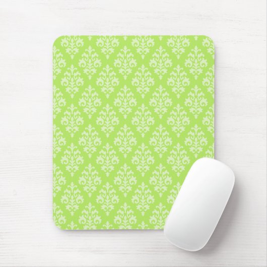 Damask Lime Green Pattern Mousepad (Mit Mouse)