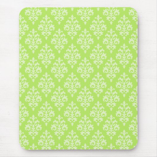 Damask Lime Green Pattern Mousepad (Vorne)