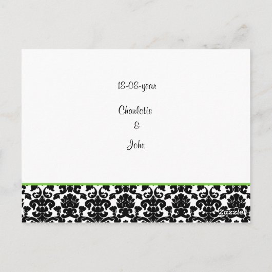 Damask Limon Dankeschön-Karten Postkarte (Rückseite)