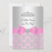 Damask Little Princess Baby Dusche Einladung (Vorderseite)